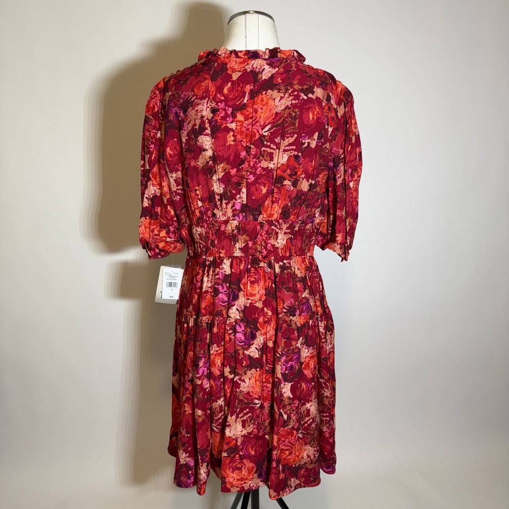 NWT Danny & Nicole Short Sleeve Floral Fit & Flare Dress Womens Size 16 Red - Picture 7 of 12